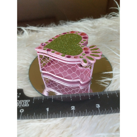 Heart Shaped wire box Trinket Claire's vintage y2k rare - Picture 6 of 9